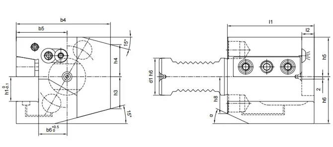 SPECIFICATION OF C2C3AK AXIAL, COOLANT, WEDGE CLAMPING HOLDERS