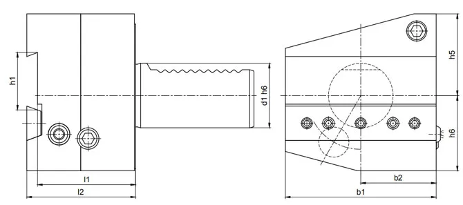 SPECIFICATION OF CUTING OFF TOOL HOLDERS INVERTED RIGHT HEIGHT ADJUSTABLE