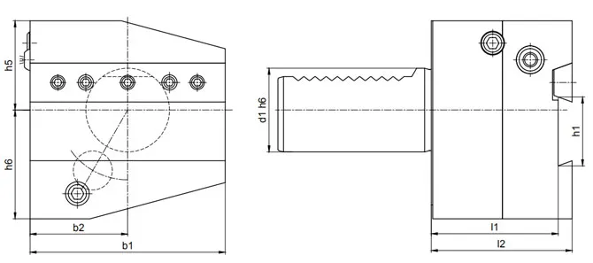 SPECIFICATION OF CUTTING OFF TOOL HOLDER LEFT HEIGHT ADJUSTABLE