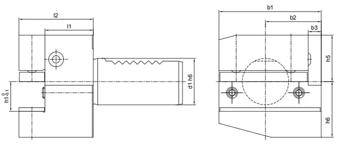 SPECIFICATION OF RADIAL HOLDER FORM B1 RIGHT, SHORT